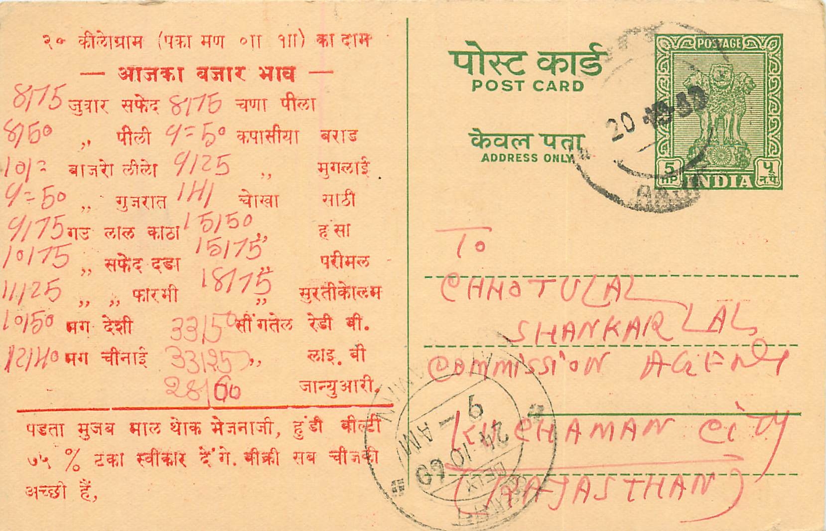 Inde India Entier Postal Stationary Tigre