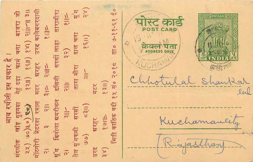 Inde India Entier Postal Stationary Tigre