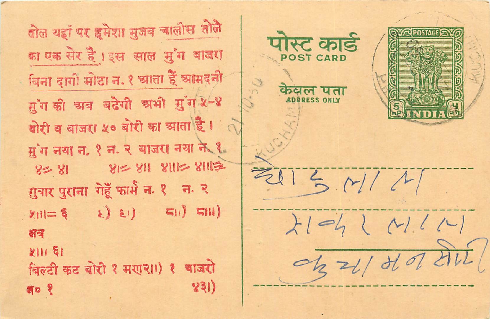 Inde India Entier Postal Stationary Tigre