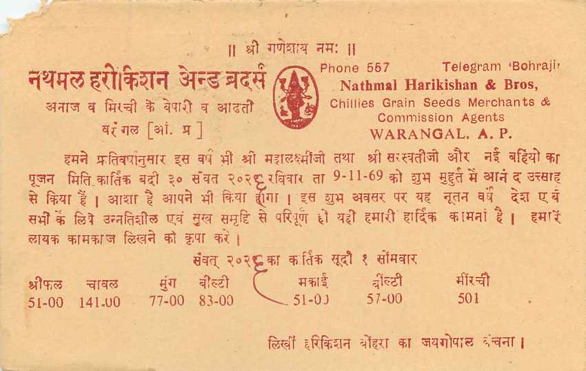 Inde India Entier Postal Stationary Tigre — Verso
