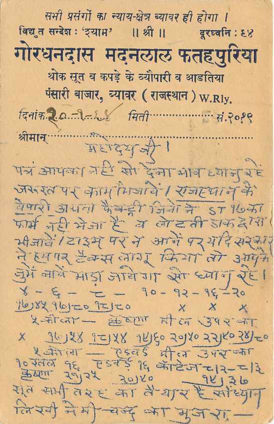 Inde India Entier Postal Stationary Tigre — Verso