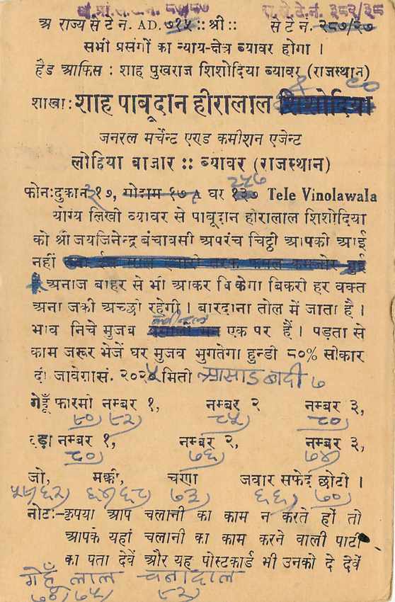 Inde India Entier Postal Stationary Tigre — Verso