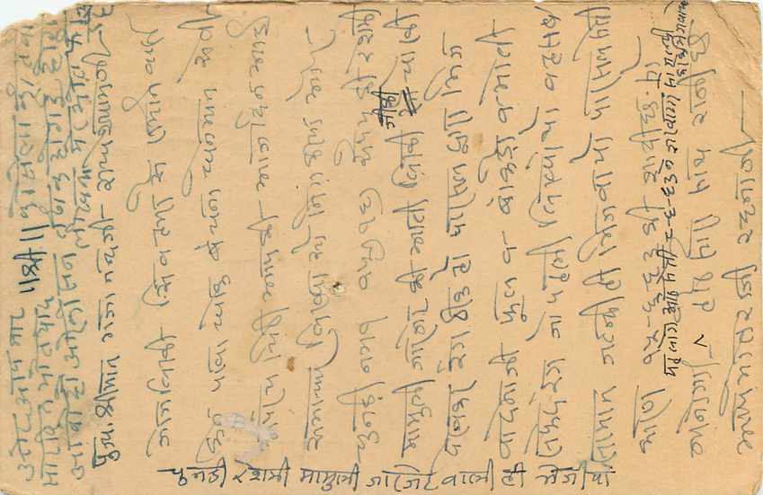 Inde India Entier Postal Stationary Tigre — Verso