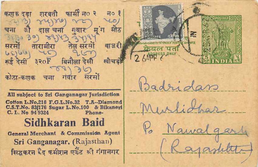 Inde India Entier Postal Stationary Tigre