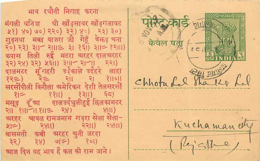 Inde India Entier Postal Stationary Tigre