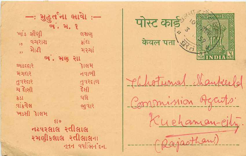 Inde India Entier Postal Stationary Tigre