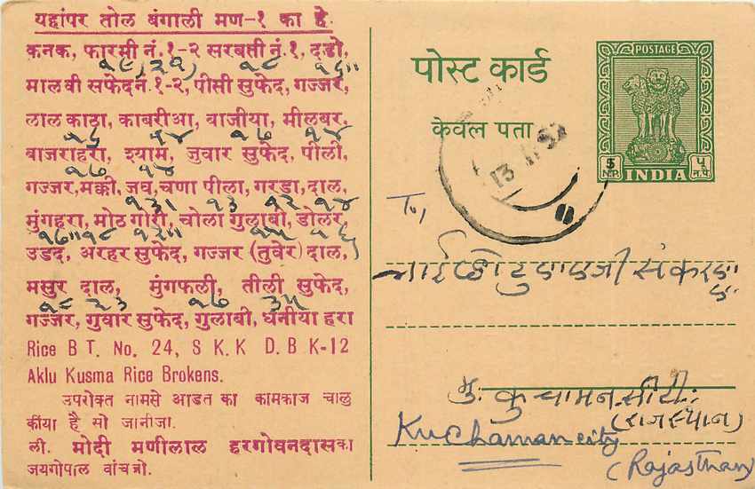 Inde India Entier Postal Stationary Tigre