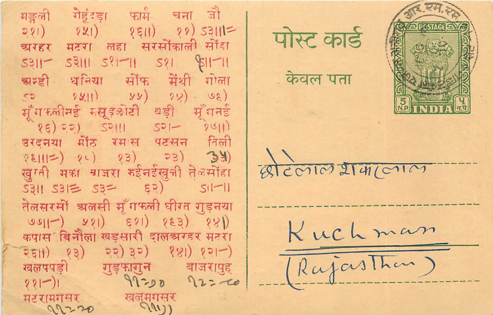 Inde India Entier Postal Stationary Tigre