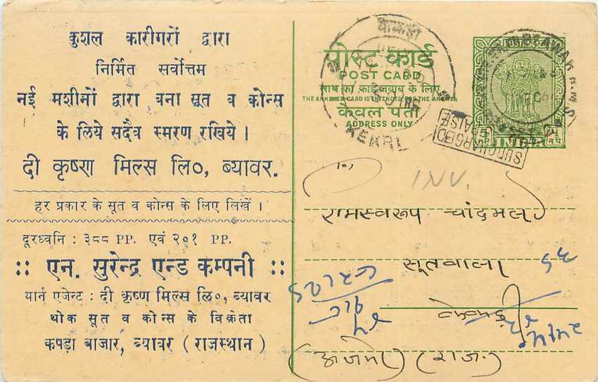 Inde India Entier Postal Stationary Tigre