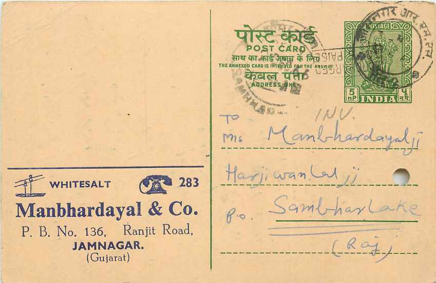 Inde India Entier Postal Stationary Tigre