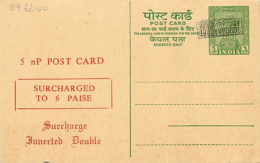 Inde India Entier Postal Stationary Tigre