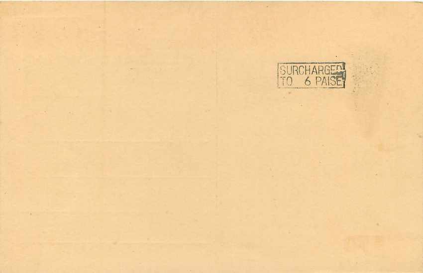Inde India Entier Postal Stationary Tigre — Verso