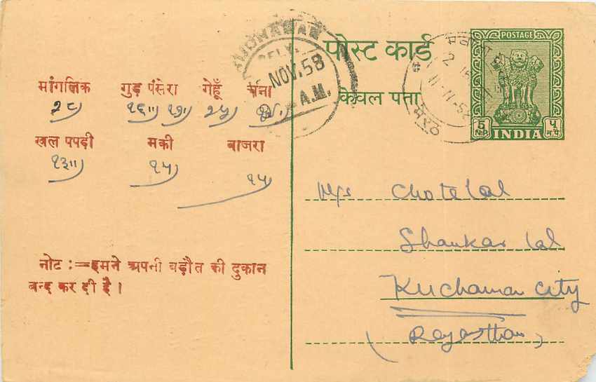 Inde India Entier Postal Stationary Tigre