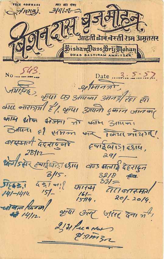 Inde India Entier Postal Stationary Tigre Cheval Dehra Dun Rice Riz — Rückseite