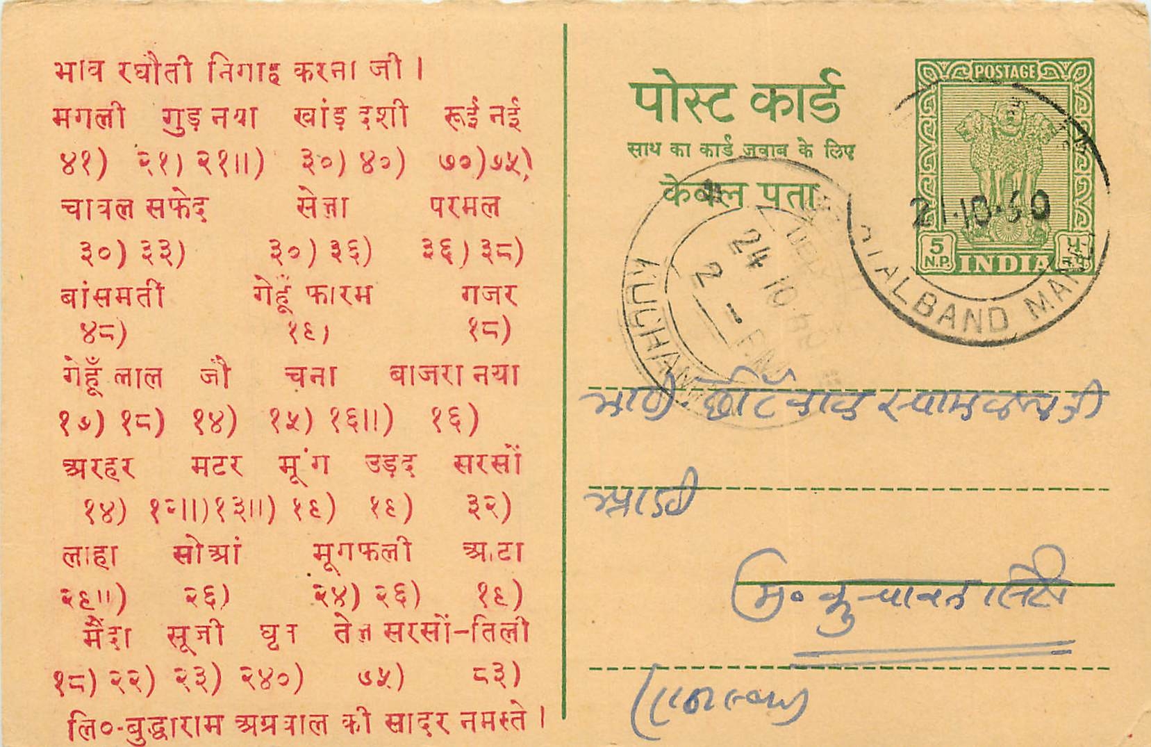 Inde India Entier Postal Stationary Tigre
