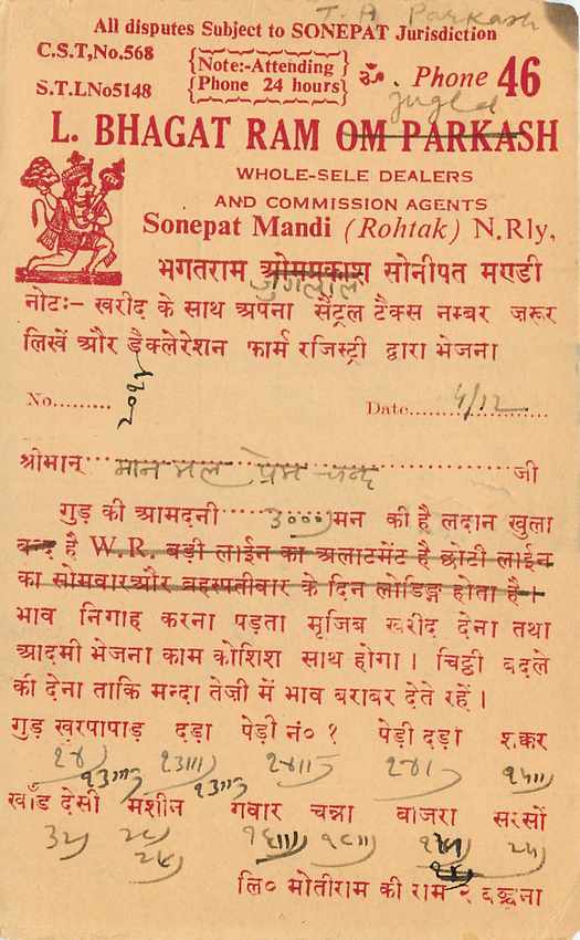 Inde India Entier Postal Stationary Tigre — Verso