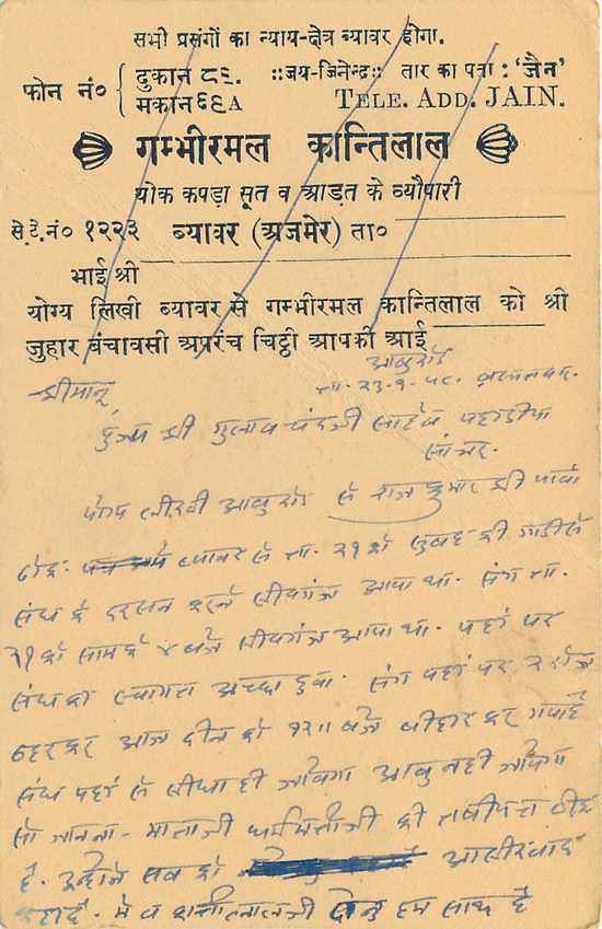 Inde India Entier Postal Stationary Tigre — Verso