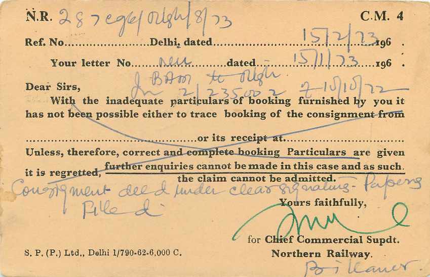 Inde India Entier Postal Stationary Tigre — Verso