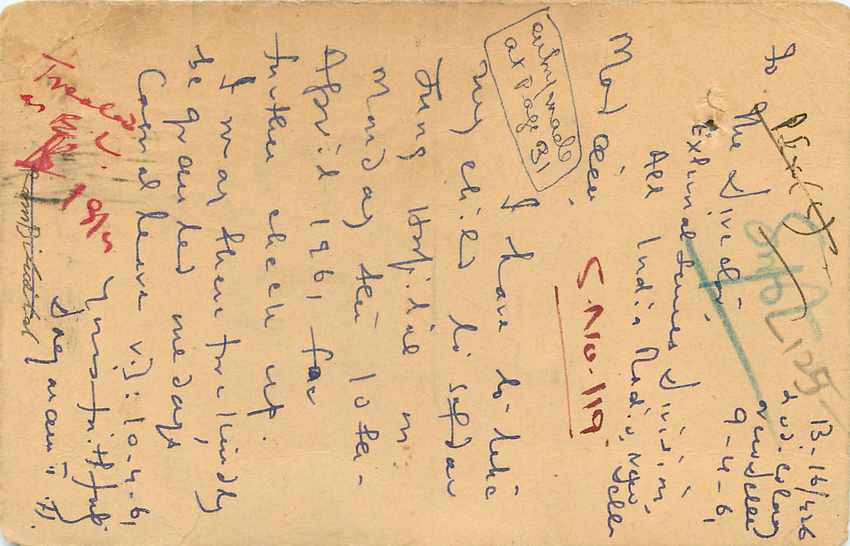 Inde India Entier Postal Stationary Tigre — Verso