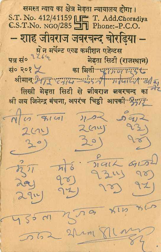 Inde India Entier Postal Stationary Tigre — Verso