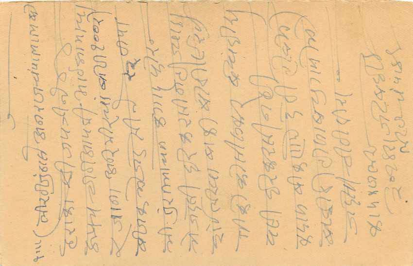 Inde India Entier Postal Stationary Tigre — Verso