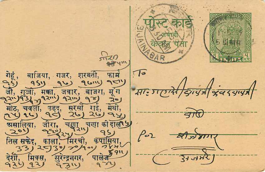 Inde India Entier Postal Stationary Tigre — Verso
