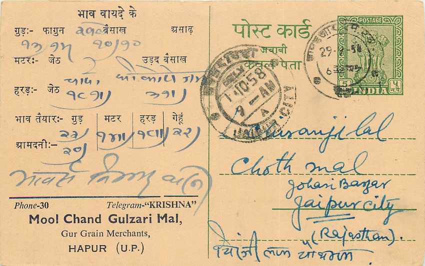 Inde India Entier Postal Stationary Tigre