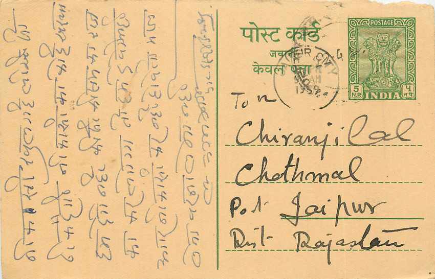 Inde India Entier Postal Stationary Tigre