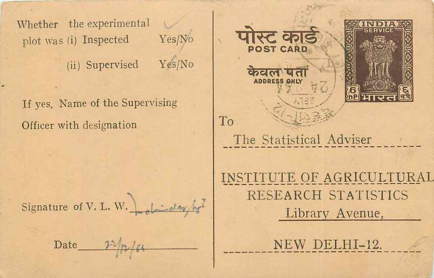 Inde India Entier Postal Stationary Tigre