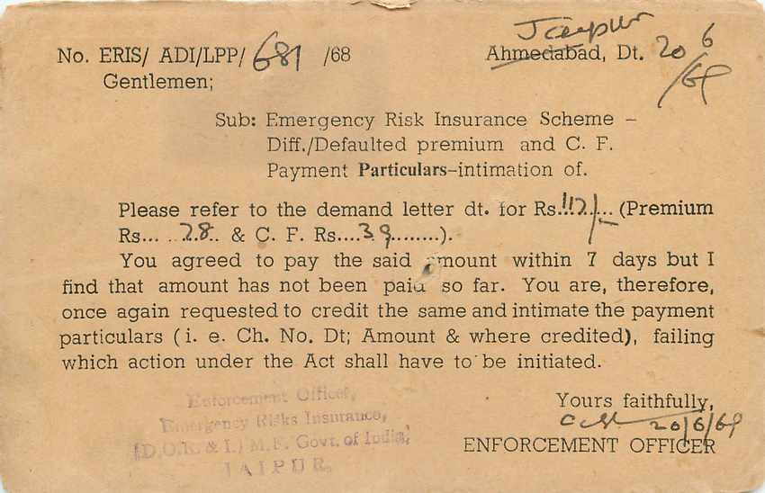 Inde India Entier Postal Stationary Tigre — Verso