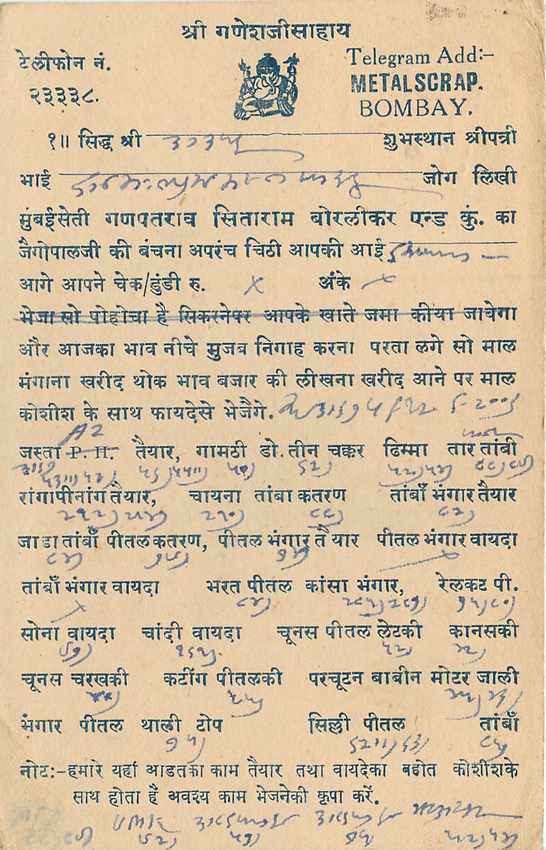 Inde India Cover Card  — Rückseite