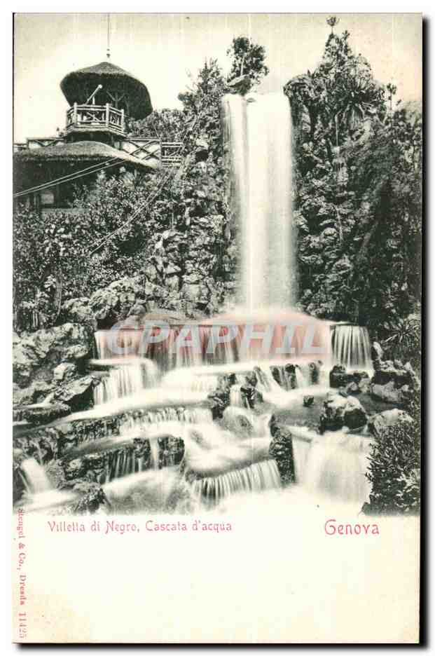 Italie Italie CPA Genova Villetta di Negro Cascata d'acqua