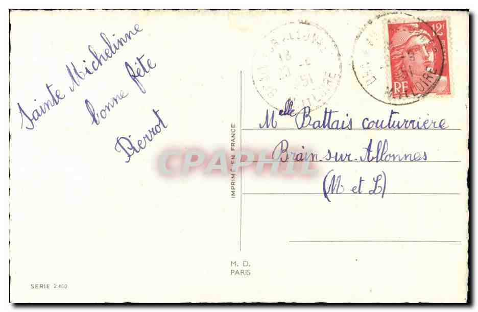 CPA Fantaisie Fleurs Rose — Back