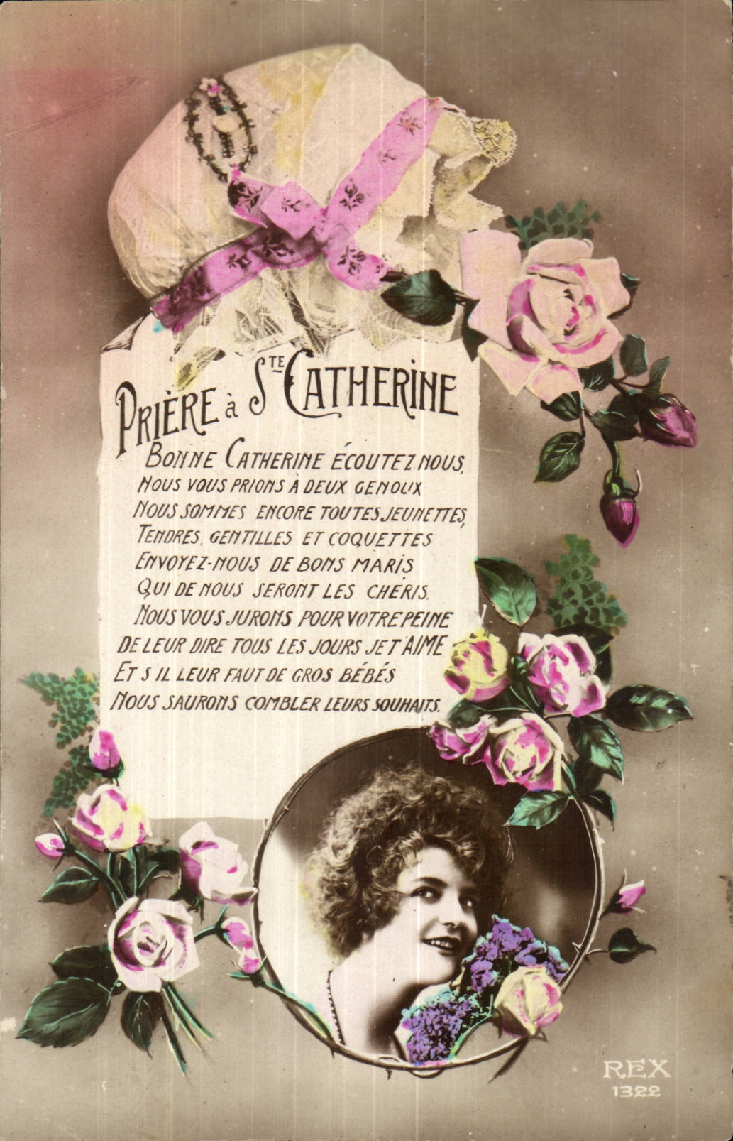 CPA Fantaisie Priere a Sainte Catherine