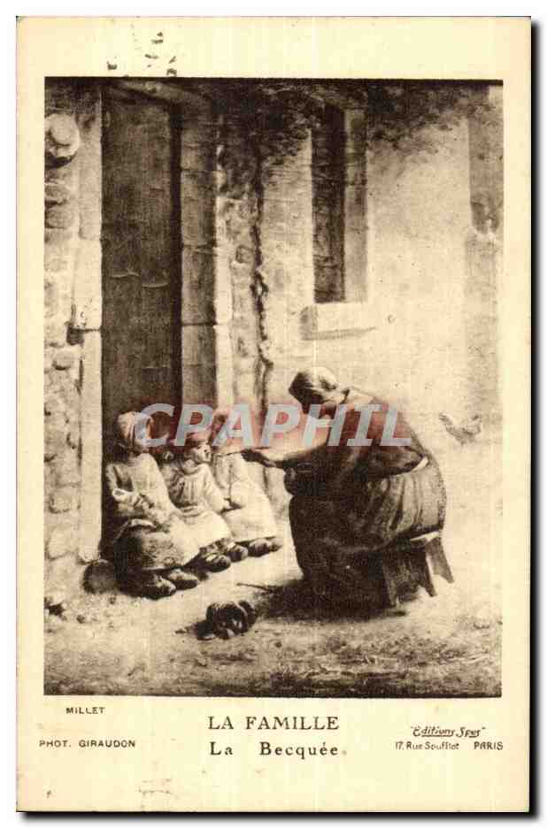 CPA La famille La becquee
