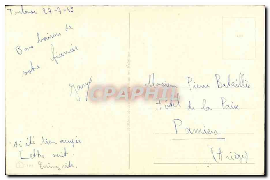 CPA Je voudrais etre pres de toi (enfant nounours) — Verso