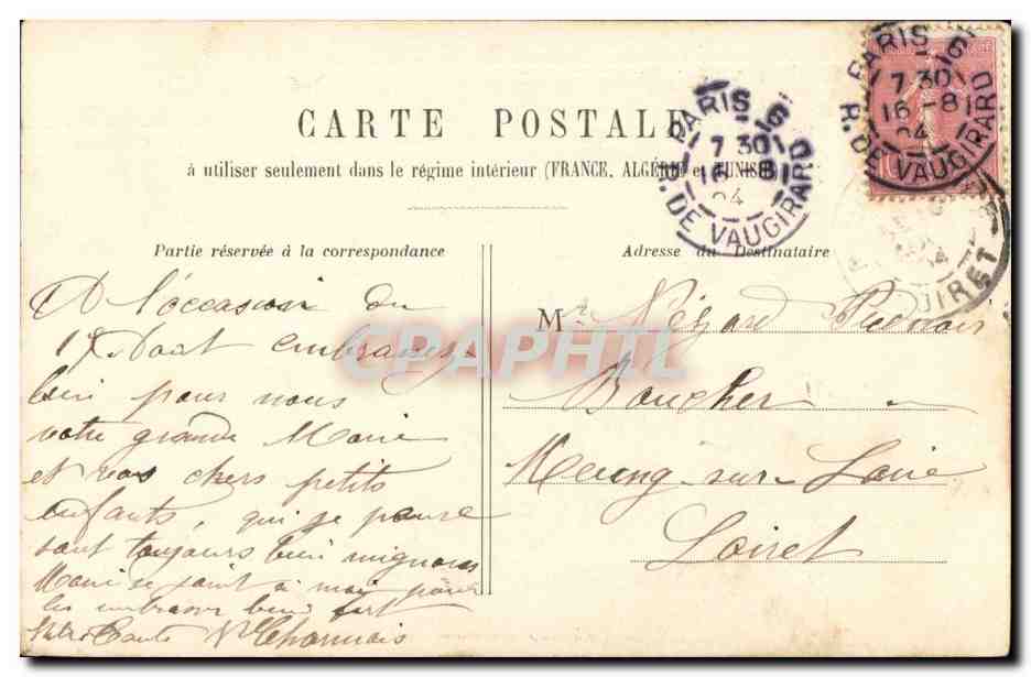CPA Folklore Comme c'est loin la grande ville (enfant vagabond) — Verso