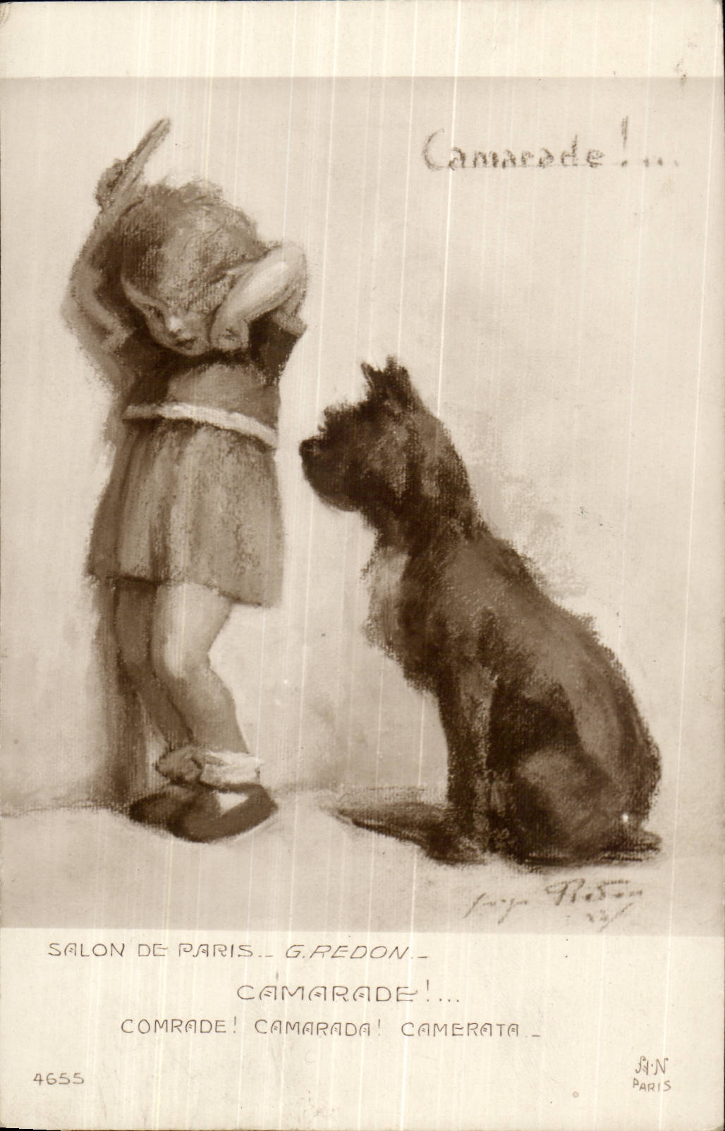 CPA Salon de Paris G Redon Camarade ! Chien dog