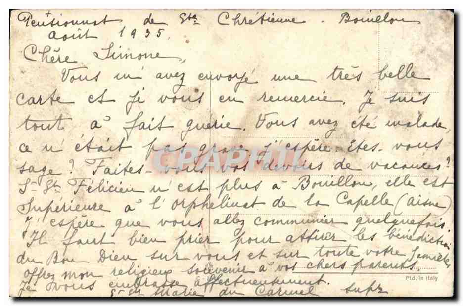 CPA Vierge et enfant Colombes FAntaisie — Rückseite
