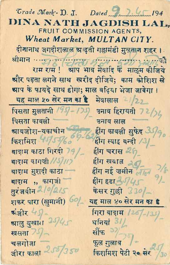 Inde India Cover Card Postal Stationary — Verso