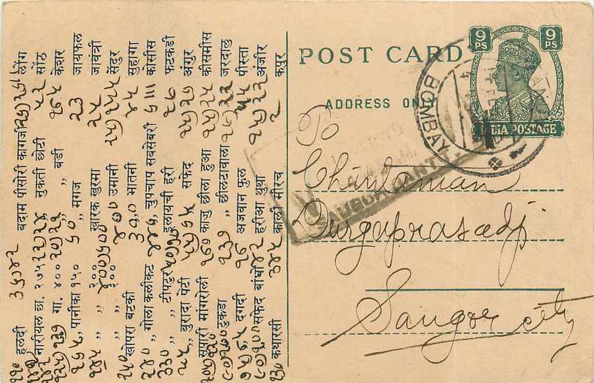Inde India Cover Card Postal Stationary