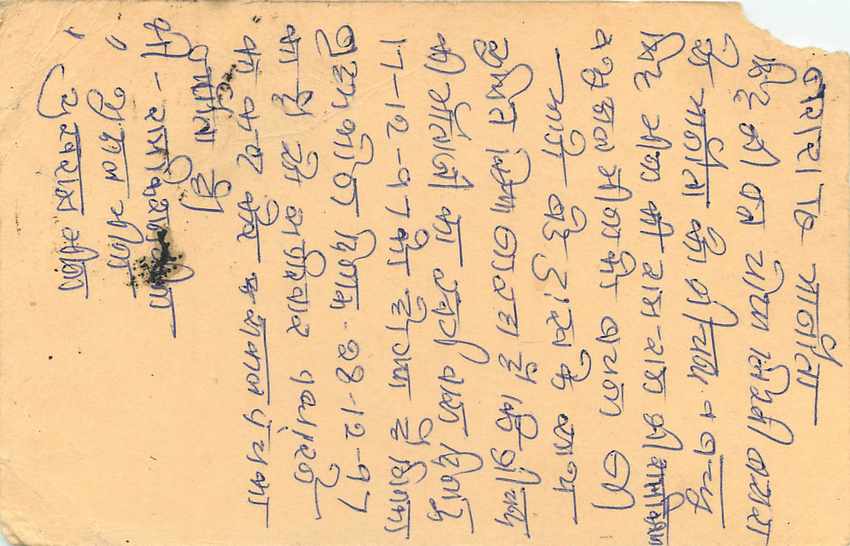 Inde India Cover Card Postal Stationary Singe Monkey Lemurien — Verso