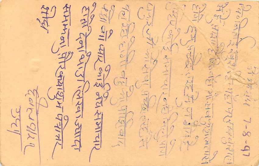 Inde India Cover Card Postal Stationary Singe Monkey Lemurien — Verso