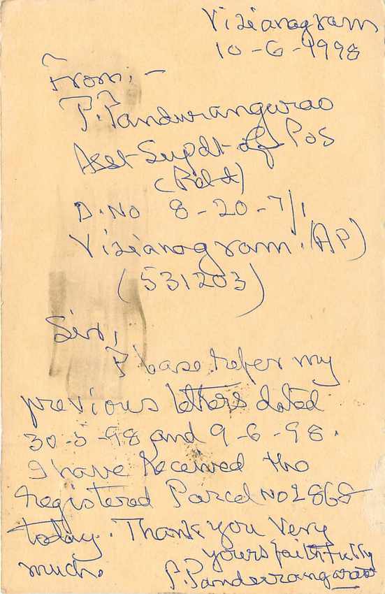 Inde India Cover Card Postal Stationary Tigre — Verso