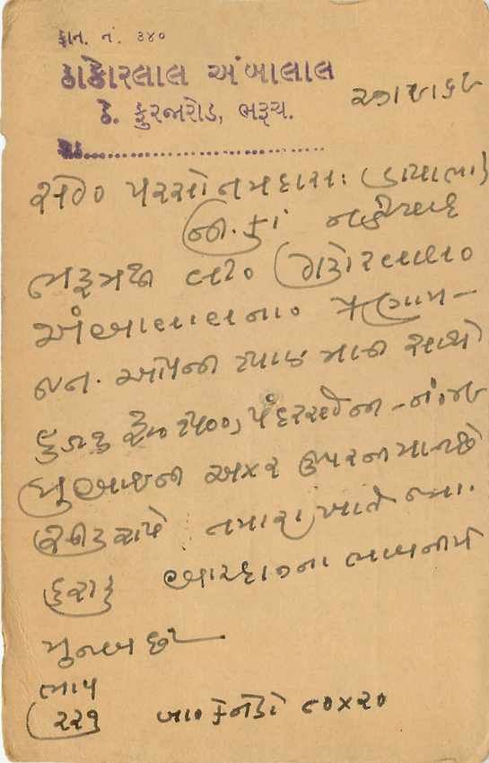 Inde India Cover Card Postal Stationary  — Rückseite