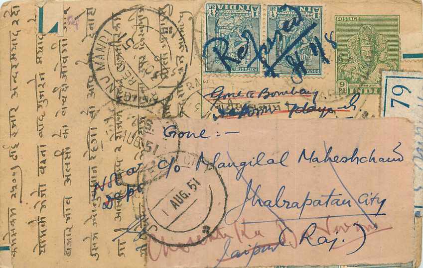 Inde India Cover Card Postal Stationary 