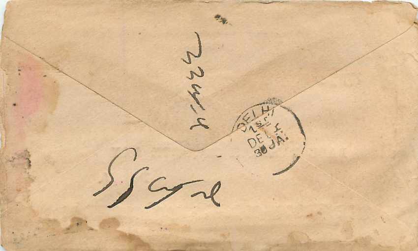 Inde India Cover Card Postal Stationary  — Verso