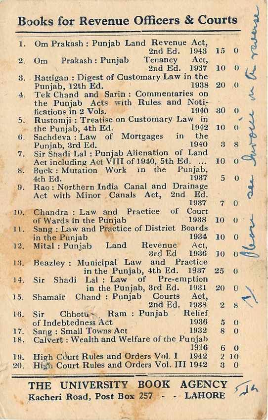 Inde India Cover Card Postal Stationary  — Verso