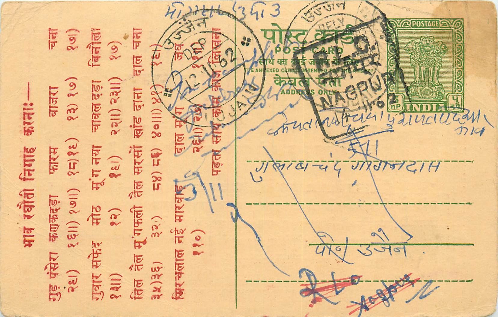 Inde India Cover Card Postal Stationary Tigre