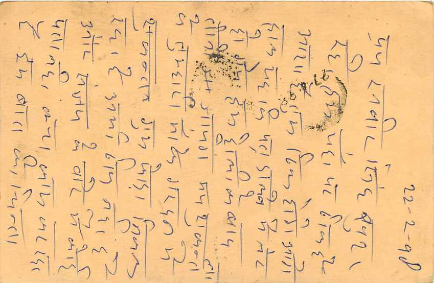 Inde India Cover Card Postal Stationary Singe Monkey Lemurien — Verso
